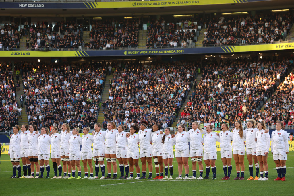 Red Roses needed to win to silence naysayers. But, there is hope. England line up for the anthems before kick off