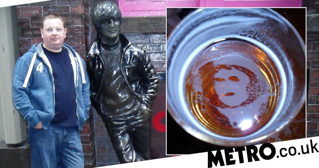 Liverpool: A Beatles fan finds John Lennon’s face after drinking a beer pint Liverpool: Beatles superfan finds John Lennon's face in beer pint