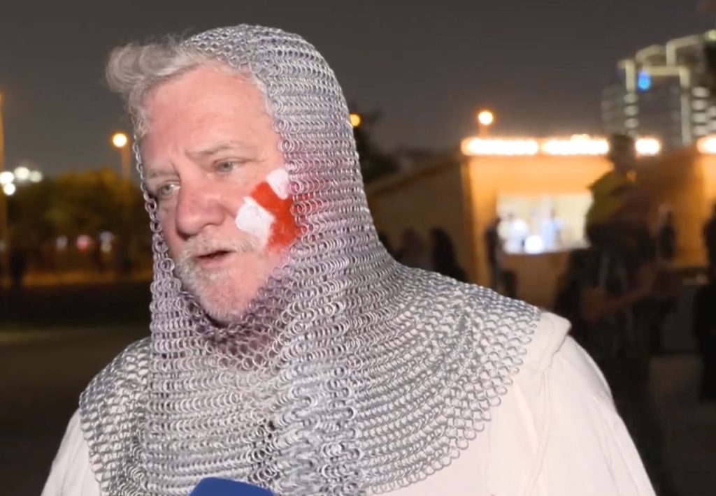 England fans barred from wearing crusader costumes at tonight's game against USA