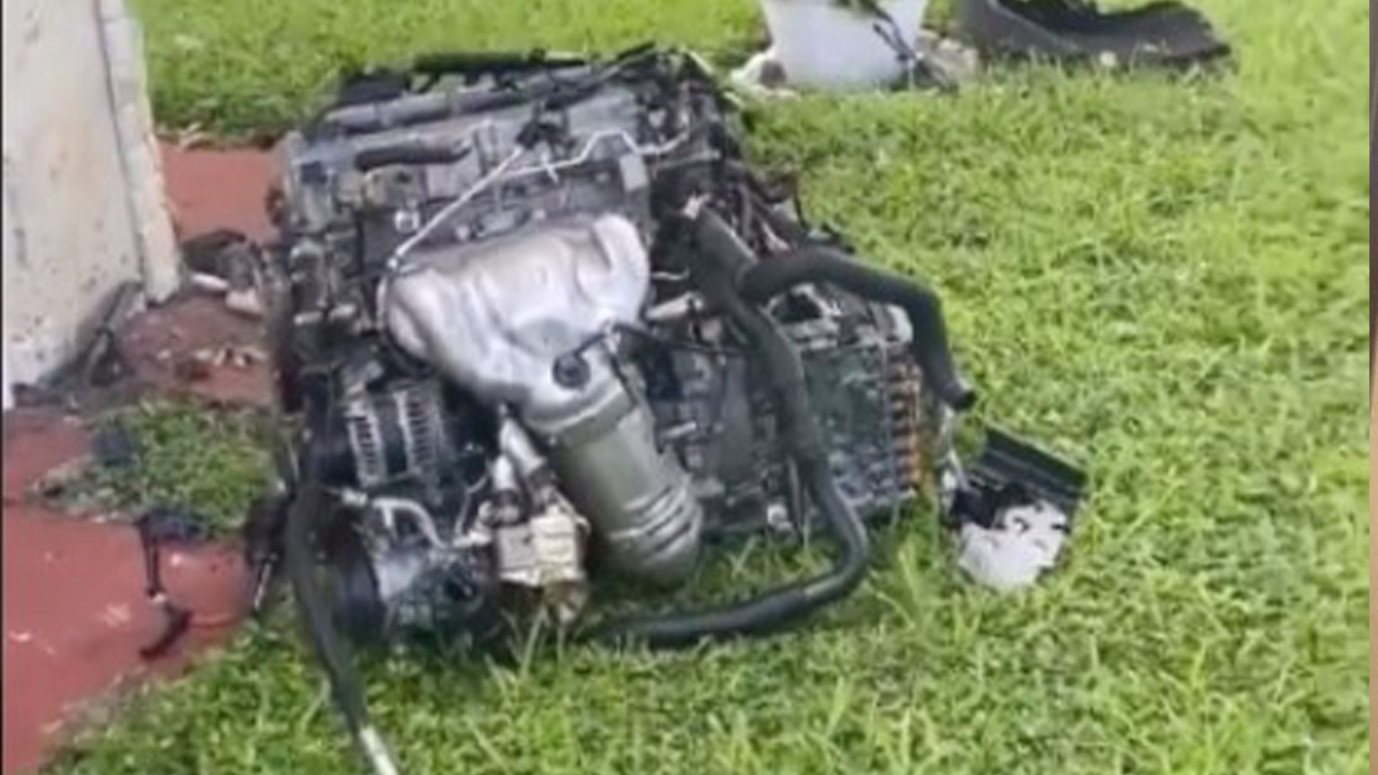 Horror video of Corvette supercar bursting into flames after a crash – where an engine ended is amazing Horror video shows Corvette supercar burst into flames after crash - where an engine ended up is unbelievable