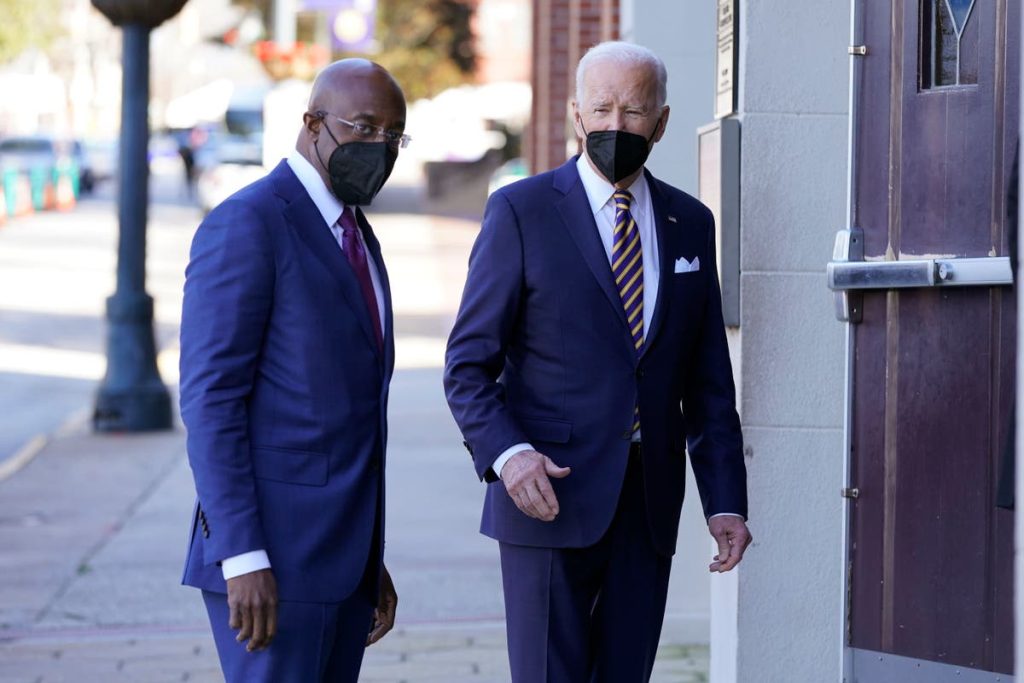Biden welcomed back to Georgia after laying low in midterms