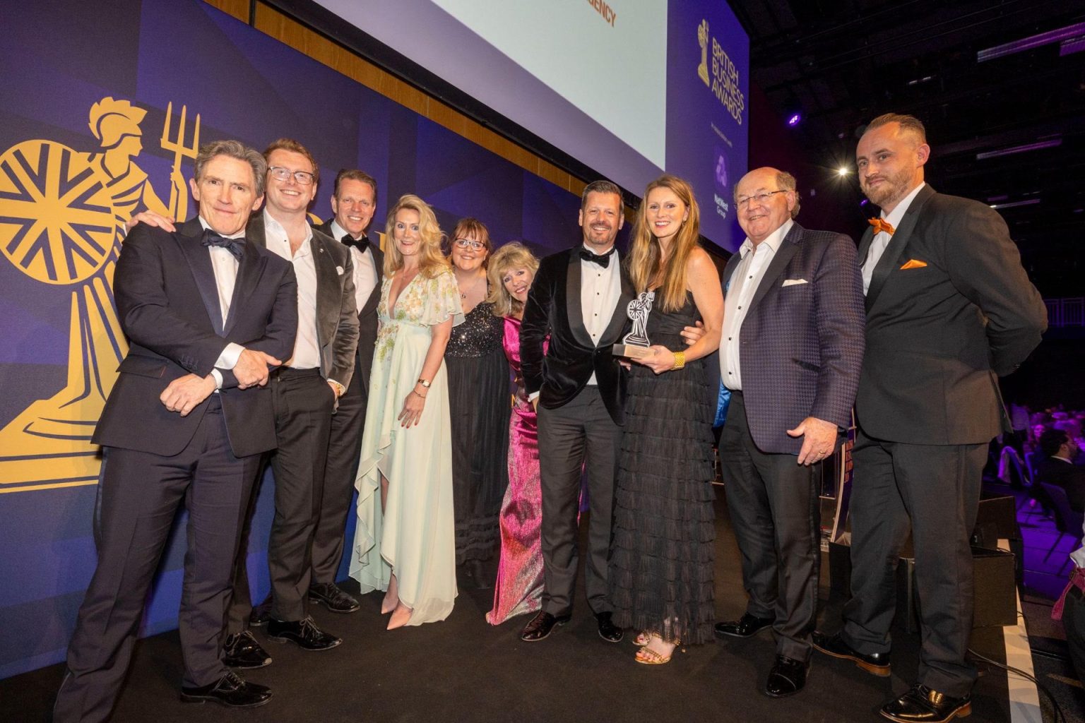 Champions Speakers team at the British Business Awards, where the agency was named SME of the Year