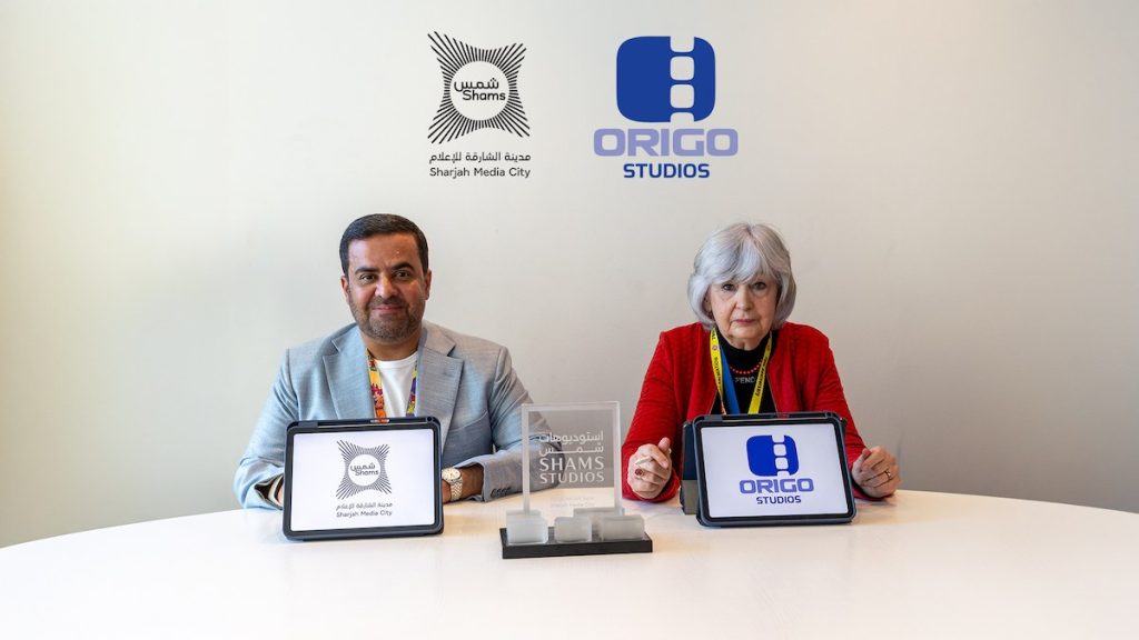 Budapest training sessions part of Shams and Origo Studios partnership Budapest training sessions part of Shams and Origo Studios partnership: representatives of Sharjah Media City (Shams) and Origo Studios at the partnership signing